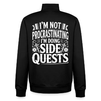 Im Not Procrastinating Im Doing Side Quests - Unisex Organic Zip Sweatshirt by Stanley/Stella - black - Back - AI Model Male 185 light (185cm)