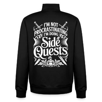 Im Not Procrastinating Im Doing Side Quests - Unisex Organic Zip Sweatshirt by Stanley/Stella - black - Back - AI Model Male 185 light (185cm)