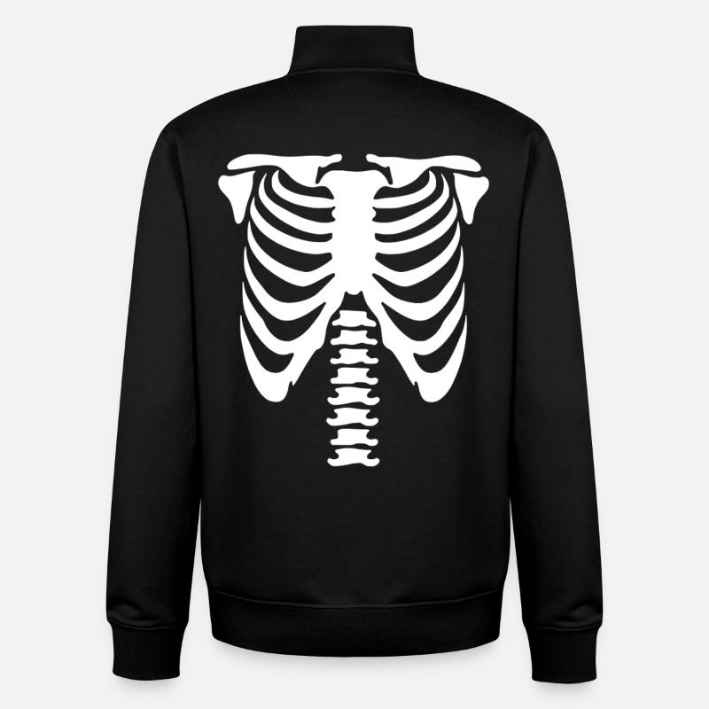 Skeleton Torso - Unisex Organic Zip Sweatshirt by Stanley/Stella - black