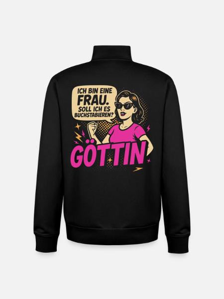 Confident feminist illustration - Unisex Organic Zip Sweatshirt by Stanley/Stella - black