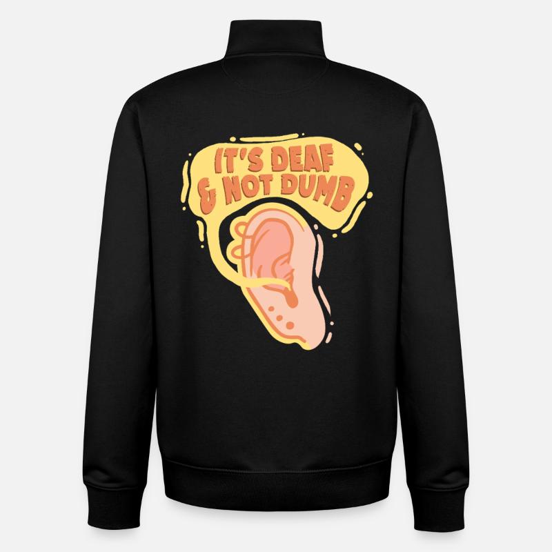 Deaf Deaf Hearing Impairment - Unisex Organic Zip Sweatshirt by Stanley/Stella - black
