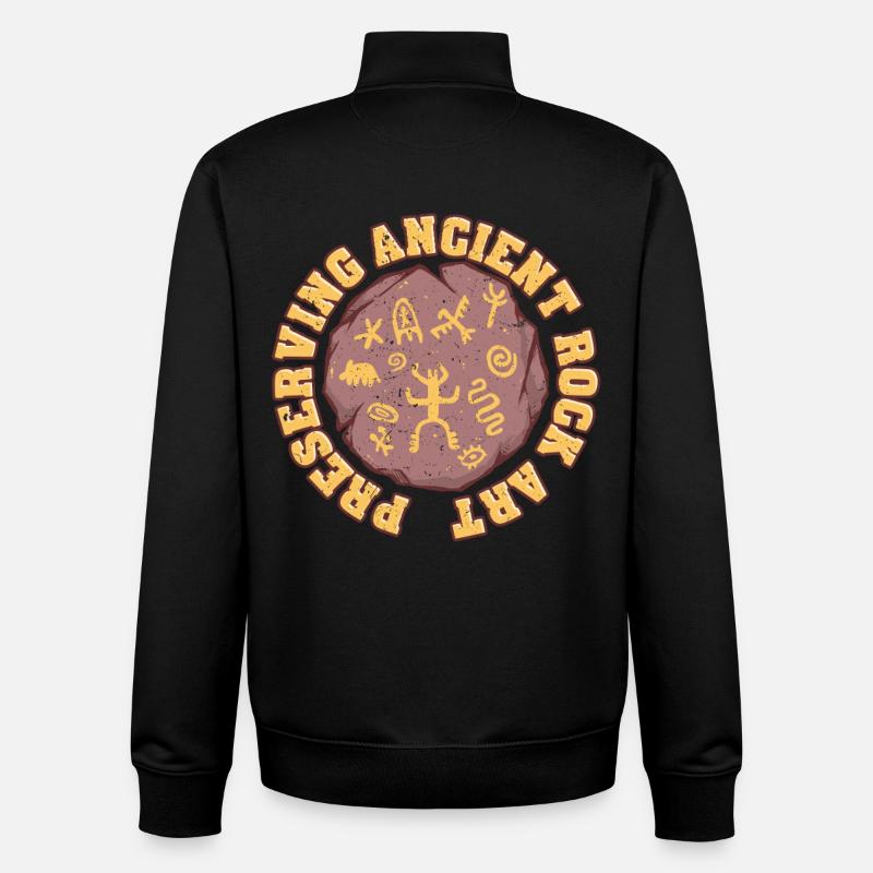 Petroglyphe Petroglyphen Piktogramme - Unisex Organic Zip Sweatshirt von Stanley/Stella - Schwarz