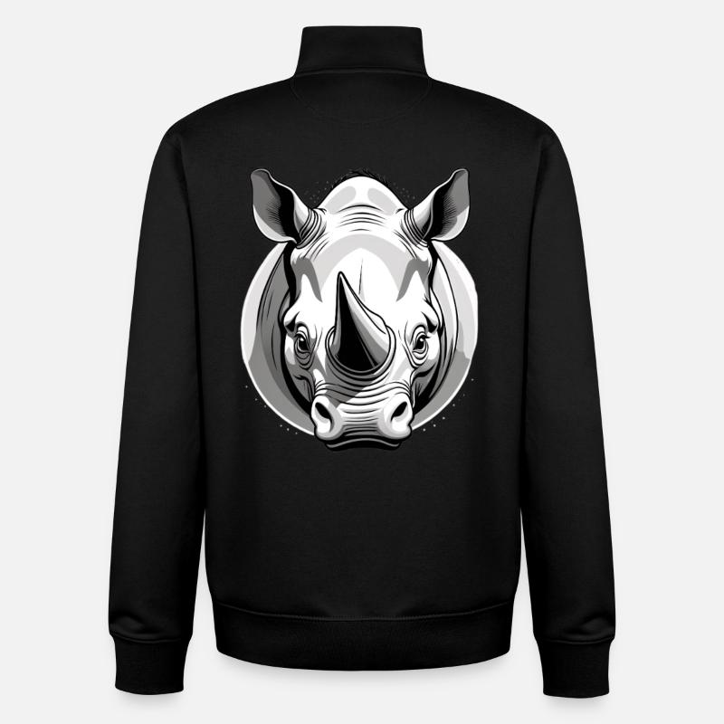 Stilvolle Nashorn-Illustration - Unisex Organic Zip Sweatshirt von Stanley/Stella - Schwarz