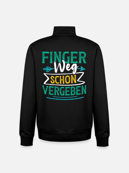 Malle HANDS OFF FORGIVEN Funny - Unisex Organic Zip Sweatshirt by Stanley/Stella - black