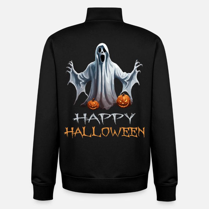 Joyeux halloween - Sweat zippé unisexe en coton bio Stanley/Stella - noir