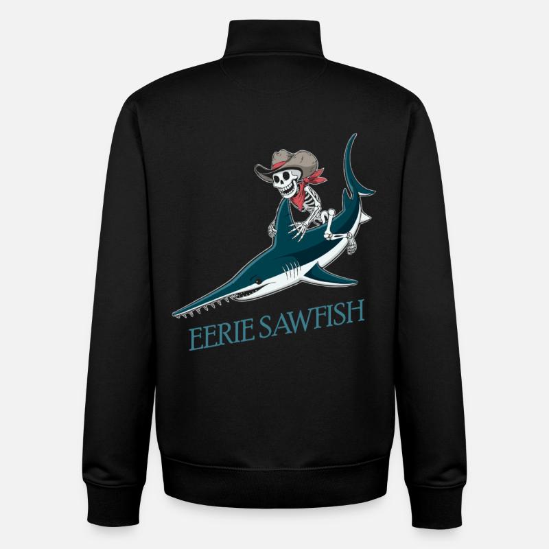 Cow-boy squelette sur poisson-scie - Sweat zippé unisexe en coton bio Stanley/Stella - noir