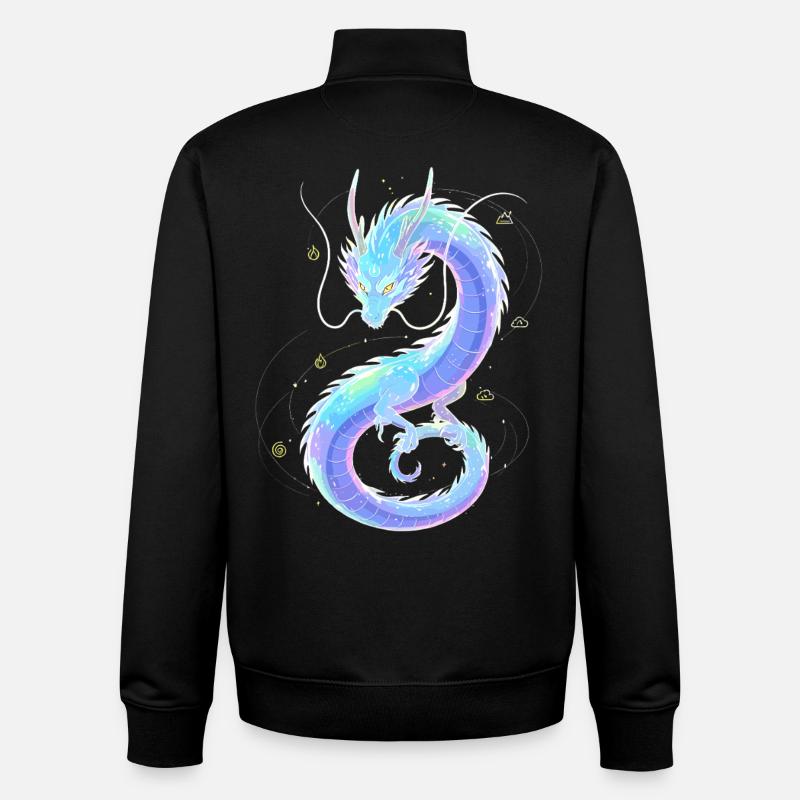 Dragon d’Éther Mystique | Tisserand d’âmes - Sweat zippé unisexe en coton bio Stanley/Stella - noir