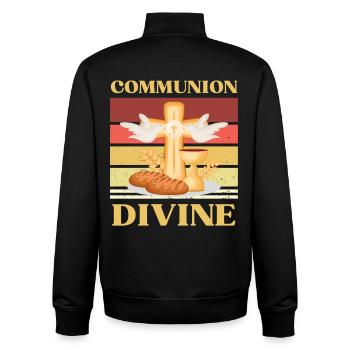 COMMUNION  DIVINE  - PREMIERE COMMUNION - Sweat zippé unisexe en coton bio Stanley/Stella - noir - Dos - AI Model Male 185 light (185cm)