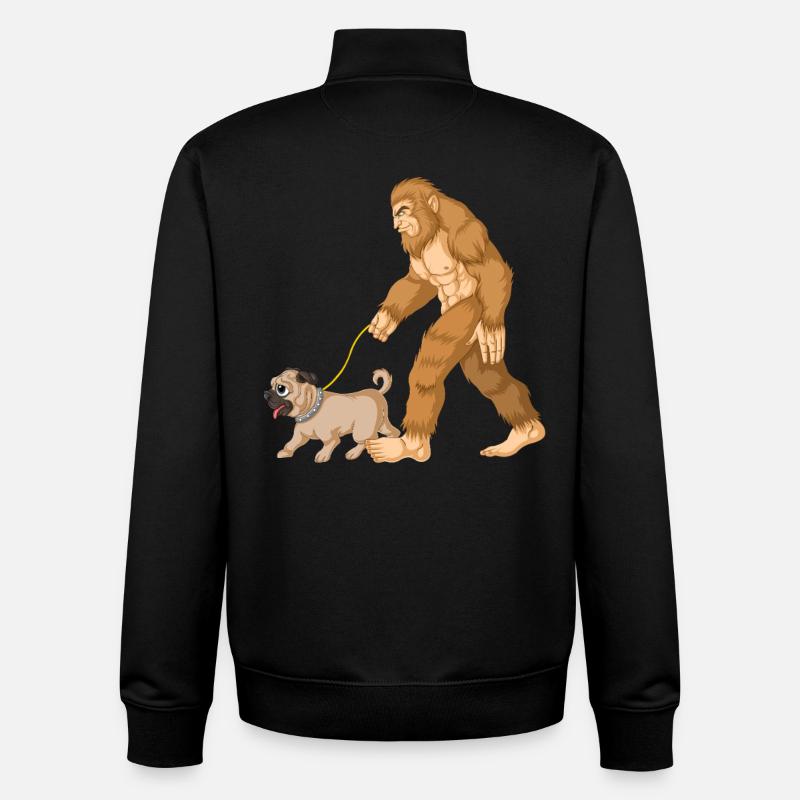 Bigfoot Laufender Mops - Unisex Organic Zip Sweatshirt von Stanley/Stella - Schwarz