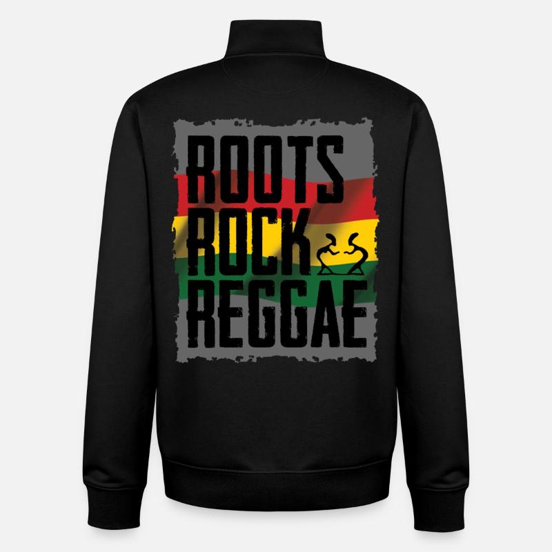 Roots Rock Reggae Design - Sweat zippé unisexe en coton bio Stanley/Stella - noir