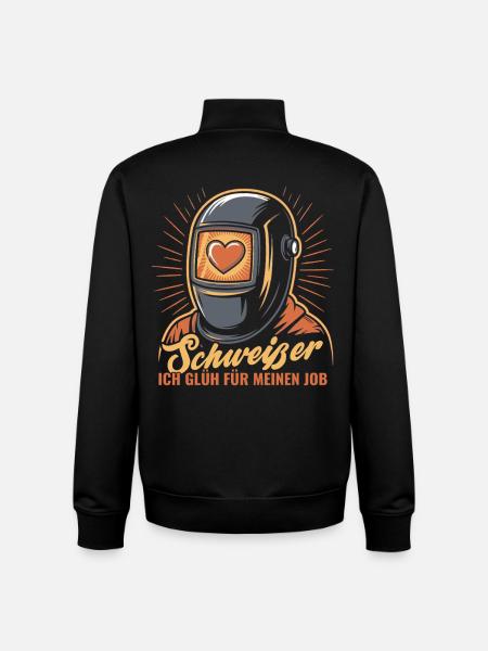 Leitbildfeuer Schweißer mit Herzen - Unisex Organic Zip Sweatshirt von Stanley/Stella - Schwarz