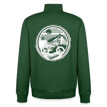 Mountain bike - Unisex Organic Zip Sweatshirt by Stanley/Stella - bottle green - Back - AI Model Male 185 dark (185cm)
