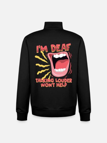 Deaf Deaf Hearing Impairment - Unisex Organic Zip Sweatshirt by Stanley/Stella - black