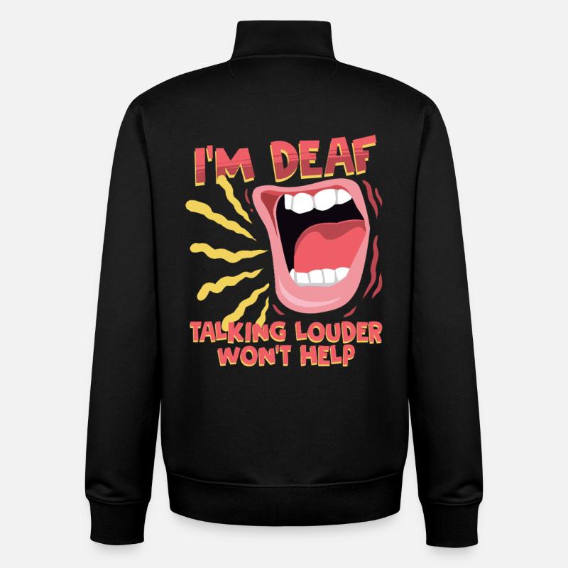 Deaf Deaf Hearing Impairment - Unisex Organic Zip Sweatshirt by Stanley/Stella - black