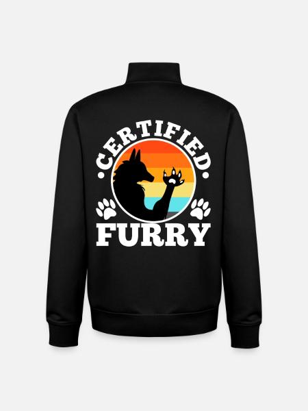 Certified furry - Unisex Organic Zip Sweatshirt by Stanley/Stella - black
