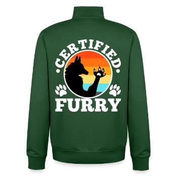 Certified furry - Unisex Organic Zip Sweatshirt by Stanley/Stella - bottle green - Back - AI Model Male 185 dark (185cm)