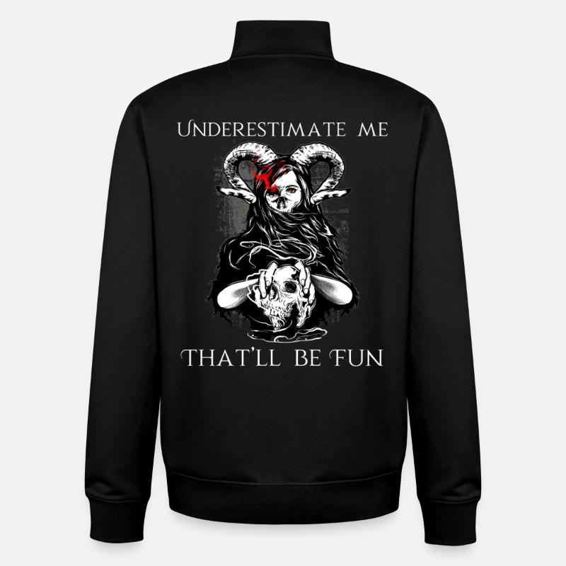 Underestimate Me Witch Halloween - Unisex Organic Zip Sweatshirt by Stanley/Stella - black