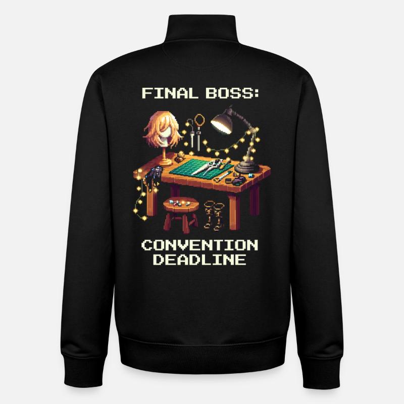 Endboss: Convention-Deadline | Cosplay - Sweat zippé unisexe en coton bio Stanley/Stella - noir