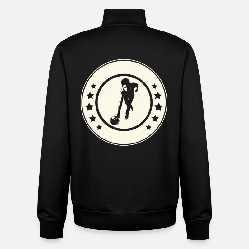 Bowling - Sweat zippé unisexe en coton bio Stanley/Stella - noir