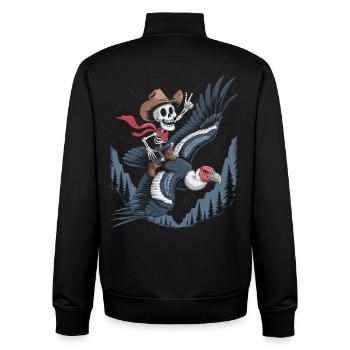 Skelett reitet Geier - Unisex Organic Zip Sweatshirt von Stanley/Stella - Schwarz - Hinten - AI Model Male 185 light (185cm)