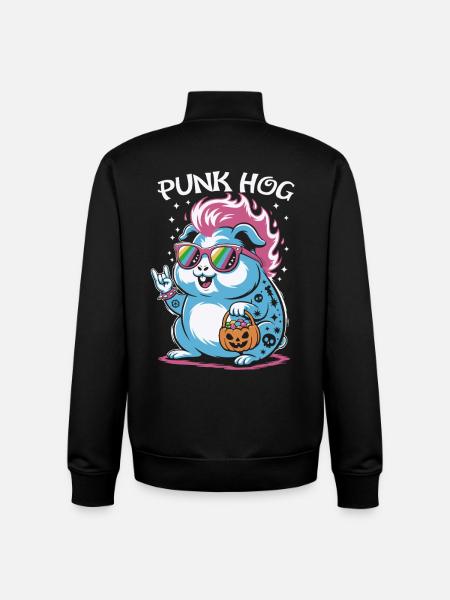 Punk Hamster Guinea Pig Costume - Unisex Organic Zip Sweatshirt by Stanley/Stella - black