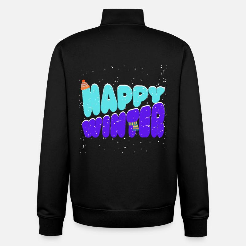 L’hiver dans la neige - Sweat zippé unisexe en coton bio Stanley/Stella - noir