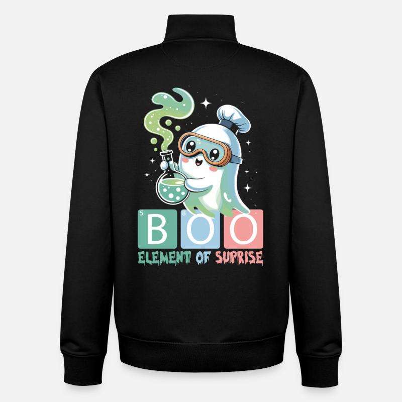 Fantôme mignon Halloween Automne - Sweat zippé unisexe en coton bio Stanley/Stella - noir