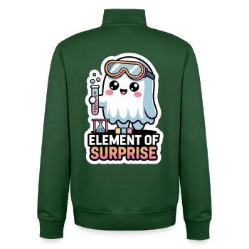 Costume d'Halloween de chimiste Chimie Professeur de chimie - Sweat zippé unisexe en coton bio Stanley/Stella - vert bouteille - Dos - AI Model Male 185 dark (185cm)