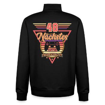 48. Geburtstag Gaming - Unisex Organic Zip Sweatshirt von Stanley/Stella - Schwarz - Hinten - AI Model Male 185 light (185cm)