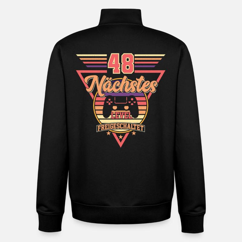 48e anniversaire de jeux - Sweat zippé unisexe en coton bio Stanley/Stella - noir