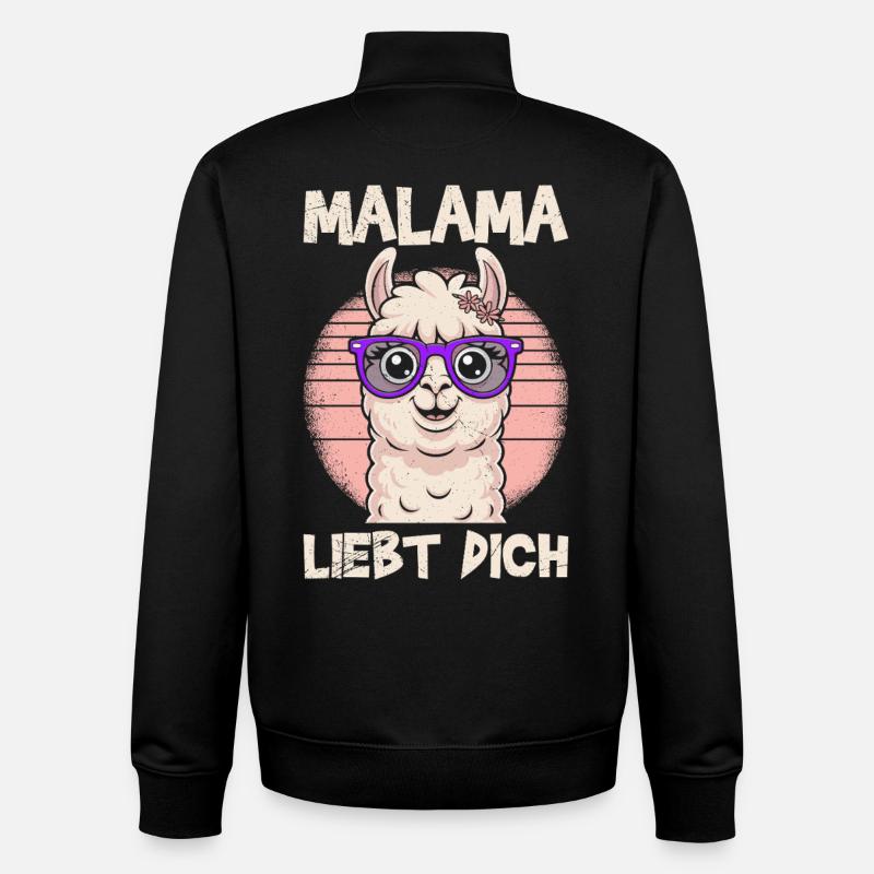 Bientôt maman MALAMA T'AIME Drôle - Sweat zippé unisexe en coton bio Stanley/Stella - noir