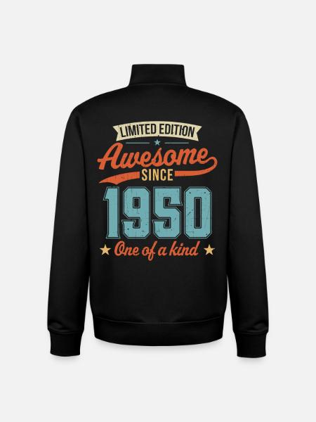 Awesome Since 1950 - Unisex Organic Zip Sweatshirt by Stanley/Stella - black