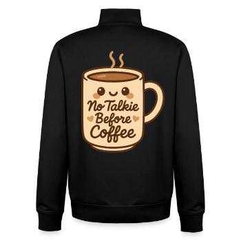 Kein Talkie Vor dem Kaffee Niedliches Gemütliches Design - Unisex Organic Zip Sweatshirt von Stanley/Stella - Schwarz - Hinten - AI Model Male 185 light (185cm)