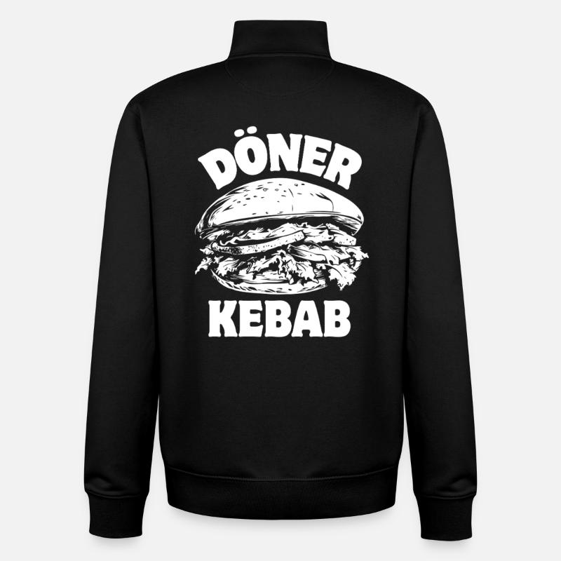 Döner Kebab - Restauration rapide - Spruch - Sweat zippé unisexe en coton bio Stanley/Stella - noir