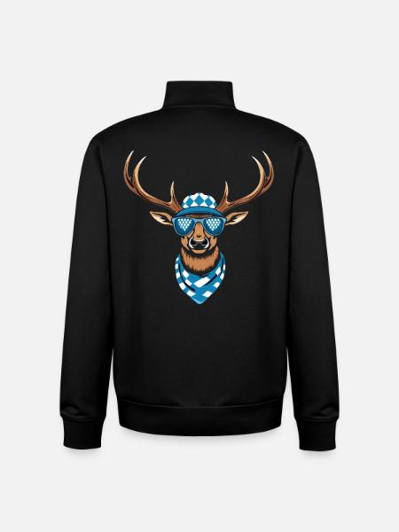 Alpen Hirsch Servus Hirschgeantler Tracht Oktober - Unisex Organic Zip Sweatshirt by Stanley/Stella - black