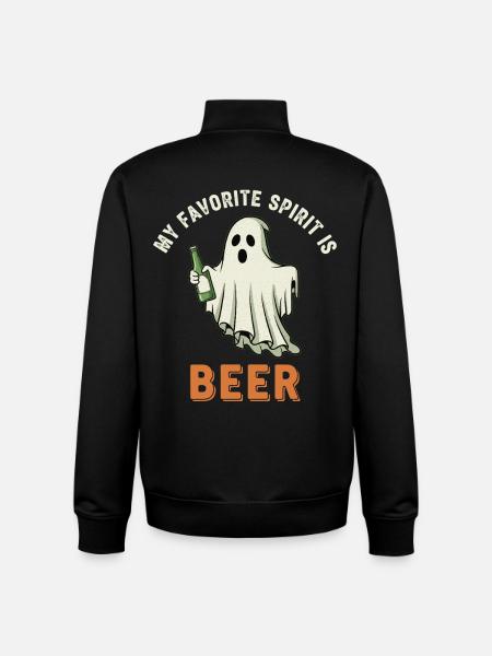 Humorous ghost drink print - Unisex Organic Zip Sweatshirt by Stanley/Stella - black