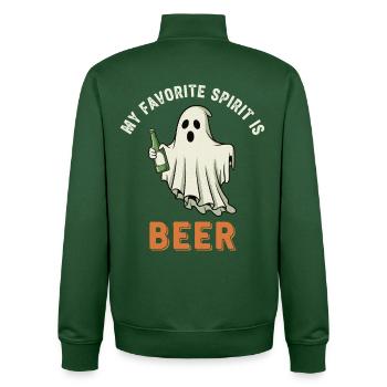 Humorvoller Geister-Drink-Print - Unisex Organic Zip Sweatshirt von Stanley/Stella - Flaschengrün - Hinten - AI Model Male 185 dark (185cm)