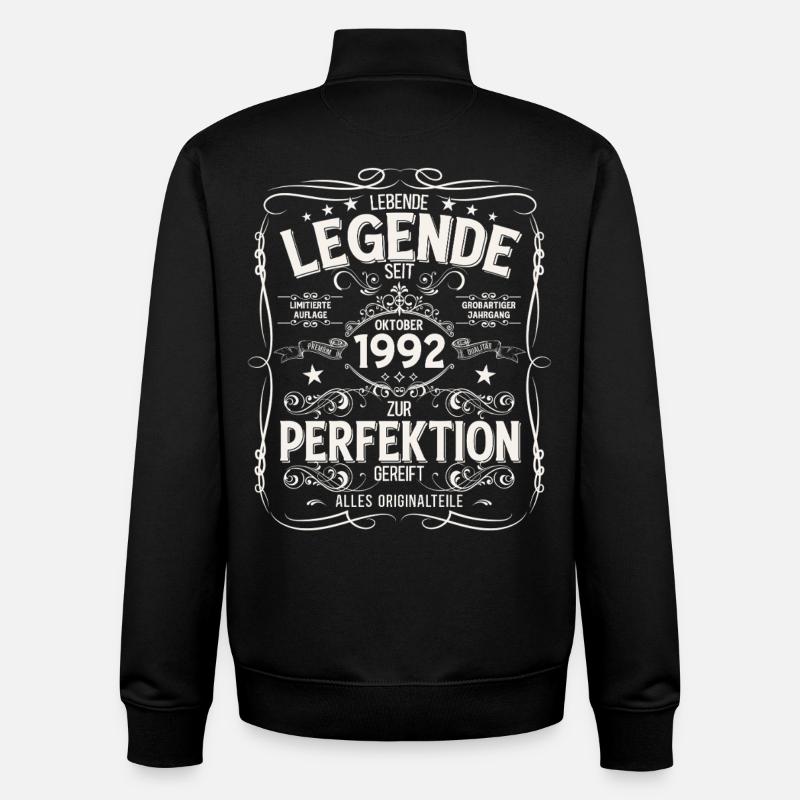 33e anniversaire Original octobre 1992 - Sweat zippé unisexe en coton bio Stanley/Stella - noir