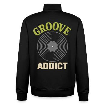 Groove Addict Disque Vinyle Amateur de musique - Sweat zippé unisexe en coton bio Stanley/Stella - noir - Dos - AI Model Male 185 light (185cm)