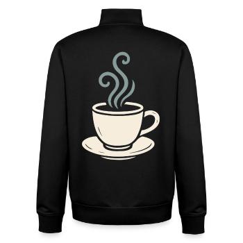 Conception de la tasse matinale douillette de l’amateur de café - Sweat zippé unisexe en coton bio Stanley/Stella - noir - Dos - AI Model Male 185 light (185cm)
