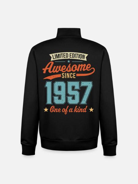 Awesome Since 1957 - Unisex Organic Zip Sweatshirt by Stanley/Stella - black