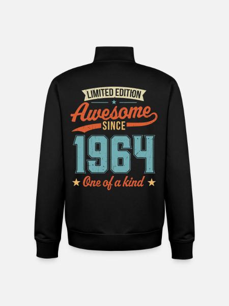 Awesome Since 1964 - Unisex Organic Zip Sweatshirt by Stanley/Stella - black