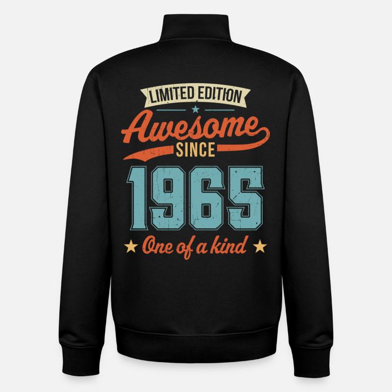Awesome Since 1965 - Unisex Organic Zip Sweatshirt by Stanley/Stella - black
