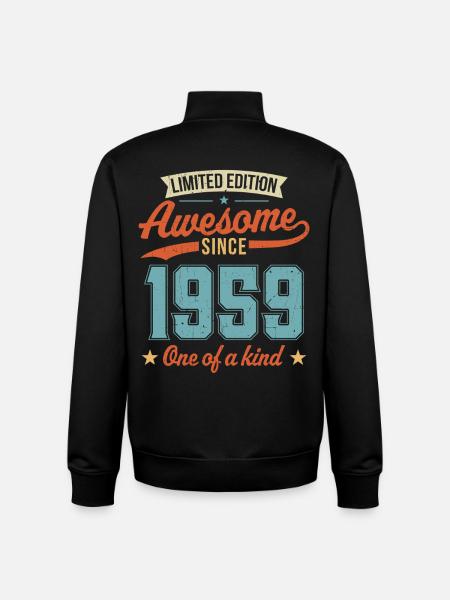 Awesome Since 1959 - Unisex Organic Zip Sweatshirt by Stanley/Stella - black