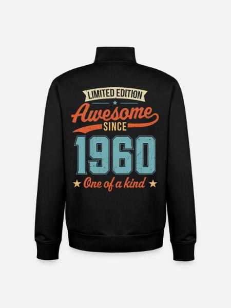 Awesome Since 1960 - Unisex Organic Zip Sweatshirt by Stanley/Stella - black