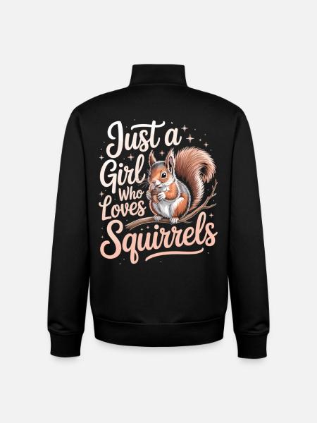 Süßes Eichhörnchen T-Shirt für Mädchen - Unisex Organic Zip Sweatshirt von Stanley/Stella - Schwarz