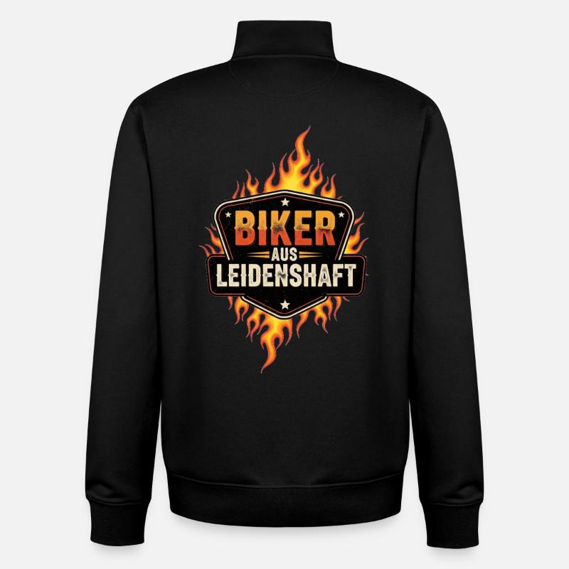 Des motards passionnés - Sweat zippé unisexe en coton bio Stanley/Stella - noir
