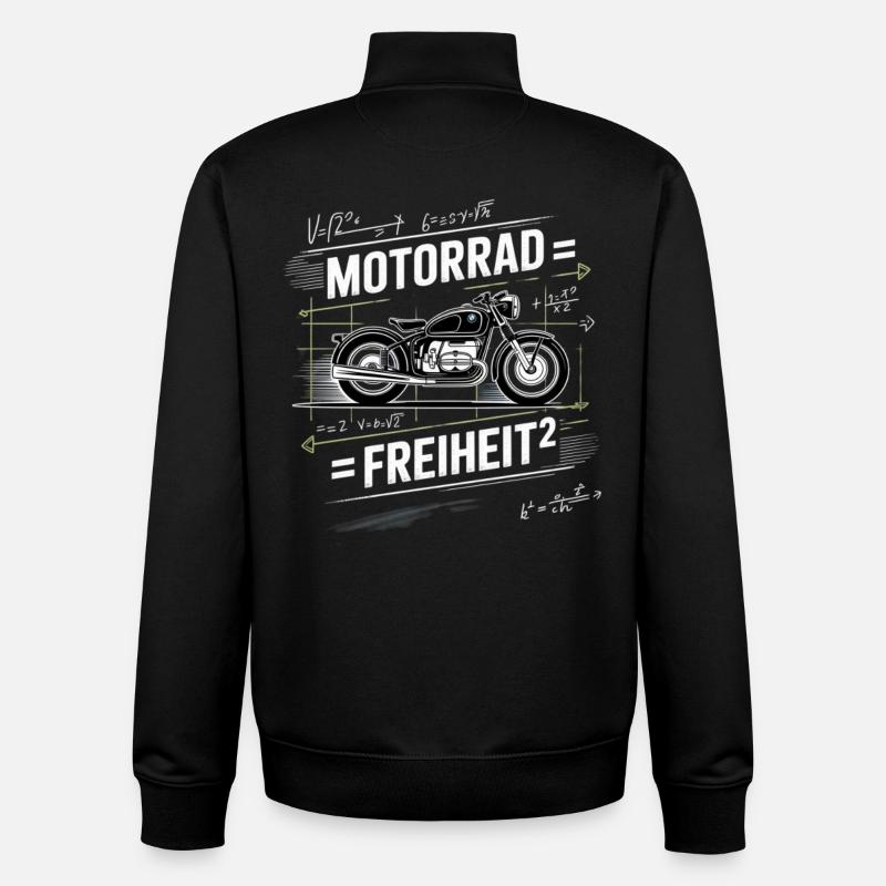 Motorcycle Freedom Chalk Style - Unisex Organic Zip Sweatshirt by Stanley/Stella - black