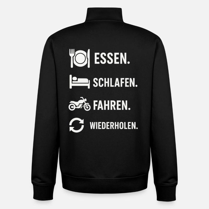 Everyday rhythm, eating, sleeping, driving - Unisex Organic Zip Sweatshirt by Stanley/Stella - black