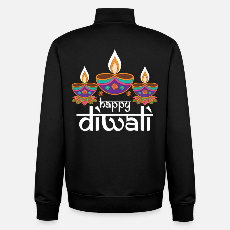 Fröhliches Diwali Lichterfest - Unisex Organic Zip Sweatshirt von Stanley/Stella - Schwarz